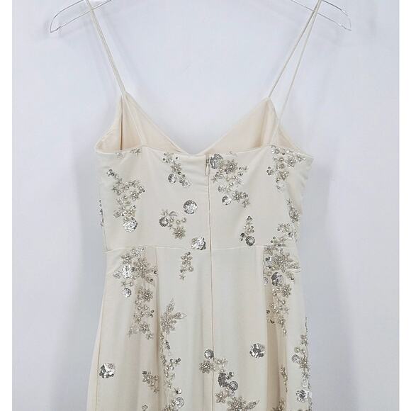 Self-Portrait White‎ Embellished V-neck Maxi Dress UK 6 (US2) - Picture 14 of 16